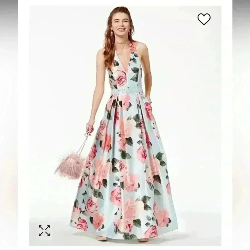 Teeze Me Aqua and Multicolor Dress